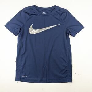 Nike Blue Athletic Logo Tee - M(10-12) Youth